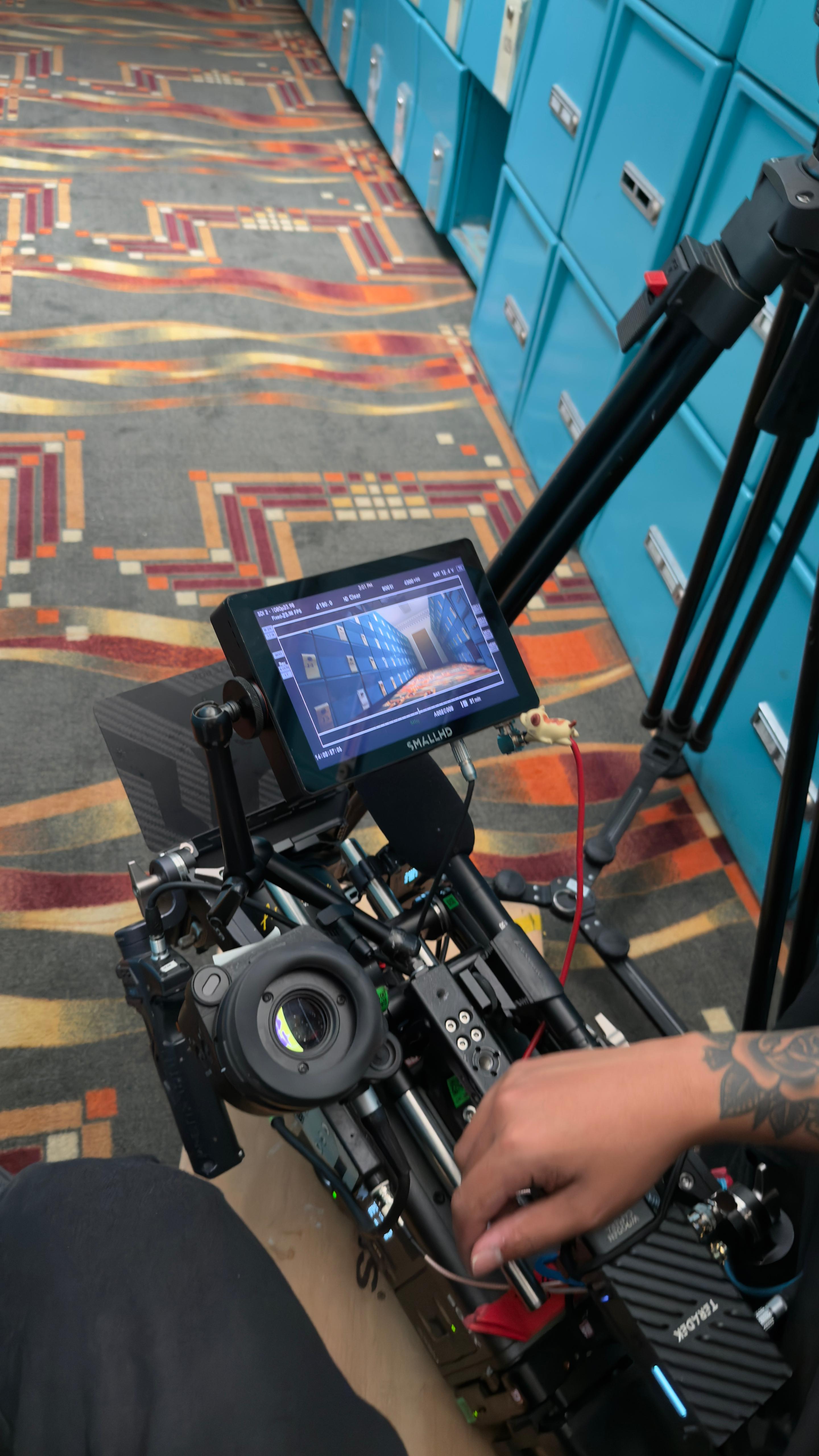 Professional cinema camera setup with SmallHD monitor
